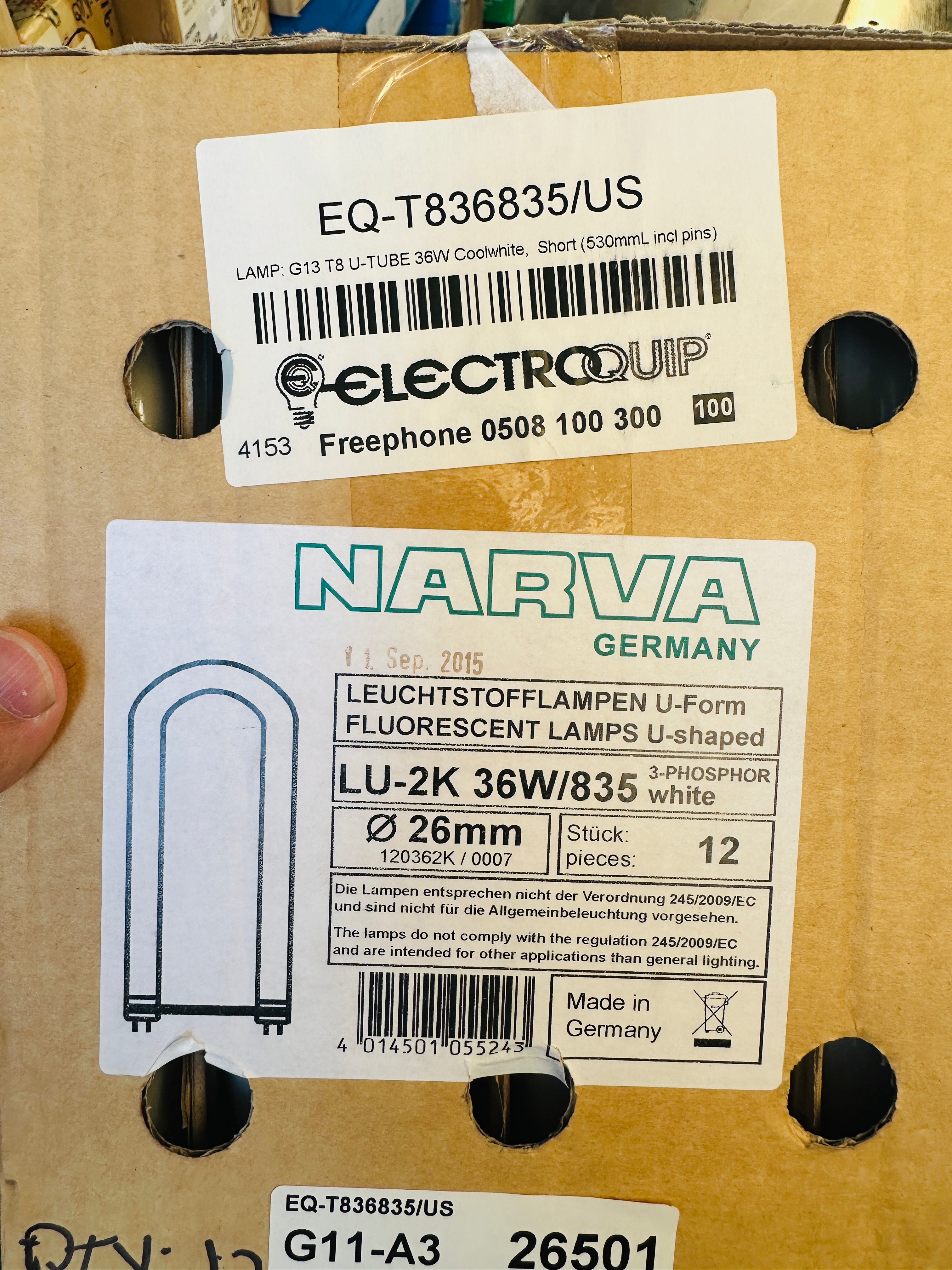 36W T8 U-Shaped Fluorescent Tube – 835 White | 2G13 Base