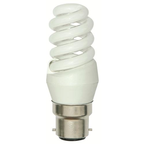 B22D Spiral 240V 9W Warmwhite 10,000 Hour Life