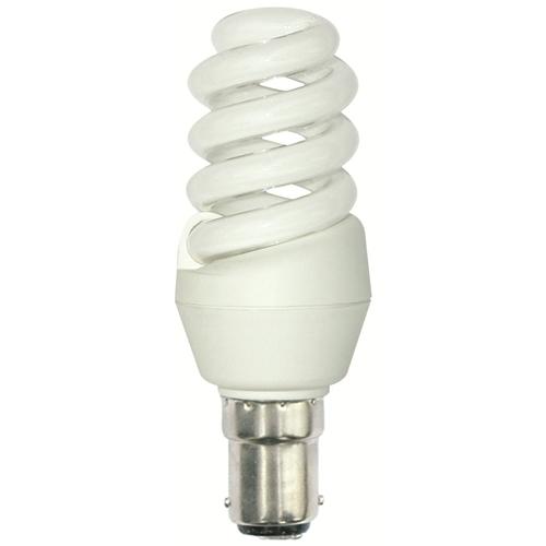 BA15D Spiral 240V 9W Warmwhite 10,000 Hour Life