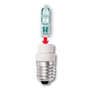 E27 HALOGEN ADAPTOR WITH 240V 40W G9 BULB