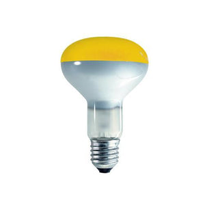 LAMP: E27 240V 60W YELLOW R80 REFLECTOR