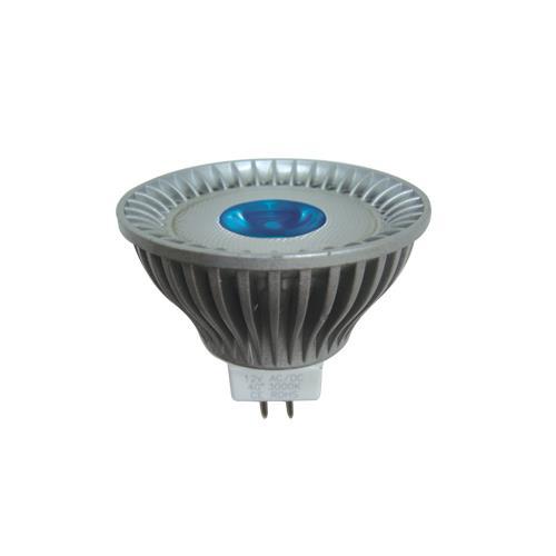 LAMP: GU5.3 50X46 12V DC 330mA 3W (20-25W) MR16 LED DICHROIC Blue ULTRALED™ 
 PLEASE NOTE: THESE LED's MUST BE USED ON A SUITABLE LED DRIVER AND NOT ON AN ELECTRONIC TRANSFORMER OTHERWISE WARRANTY IS VOID.