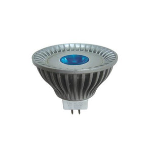 LAMP: GU5.3 50X46 12V DC 330mA 3W (20-25W) MR16 LED DICHROIC Blue ULTRALED™ 
 PLEASE NOTE: THESE LED's MUST BE USED ON A SUITABLE LED DRIVER AND NOT ON AN ELECTRONIC TRANSFORMER OTHERWISE WARRANTY IS VOID.