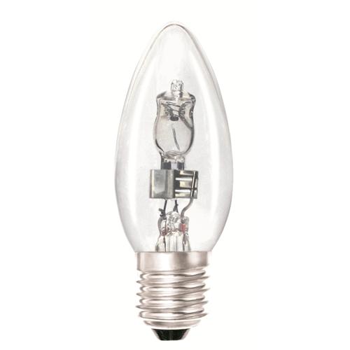 E27 240V 28W CLEAR ENERGY SAVER CANDLE 2,000 Hour Life