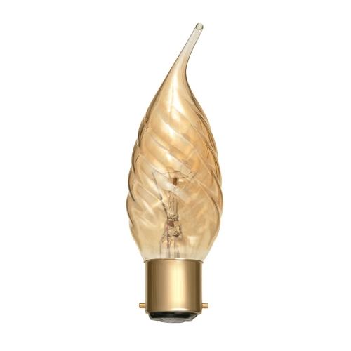 B22D 240V 55W BENT TIP TWISTED LANTERN GOLD